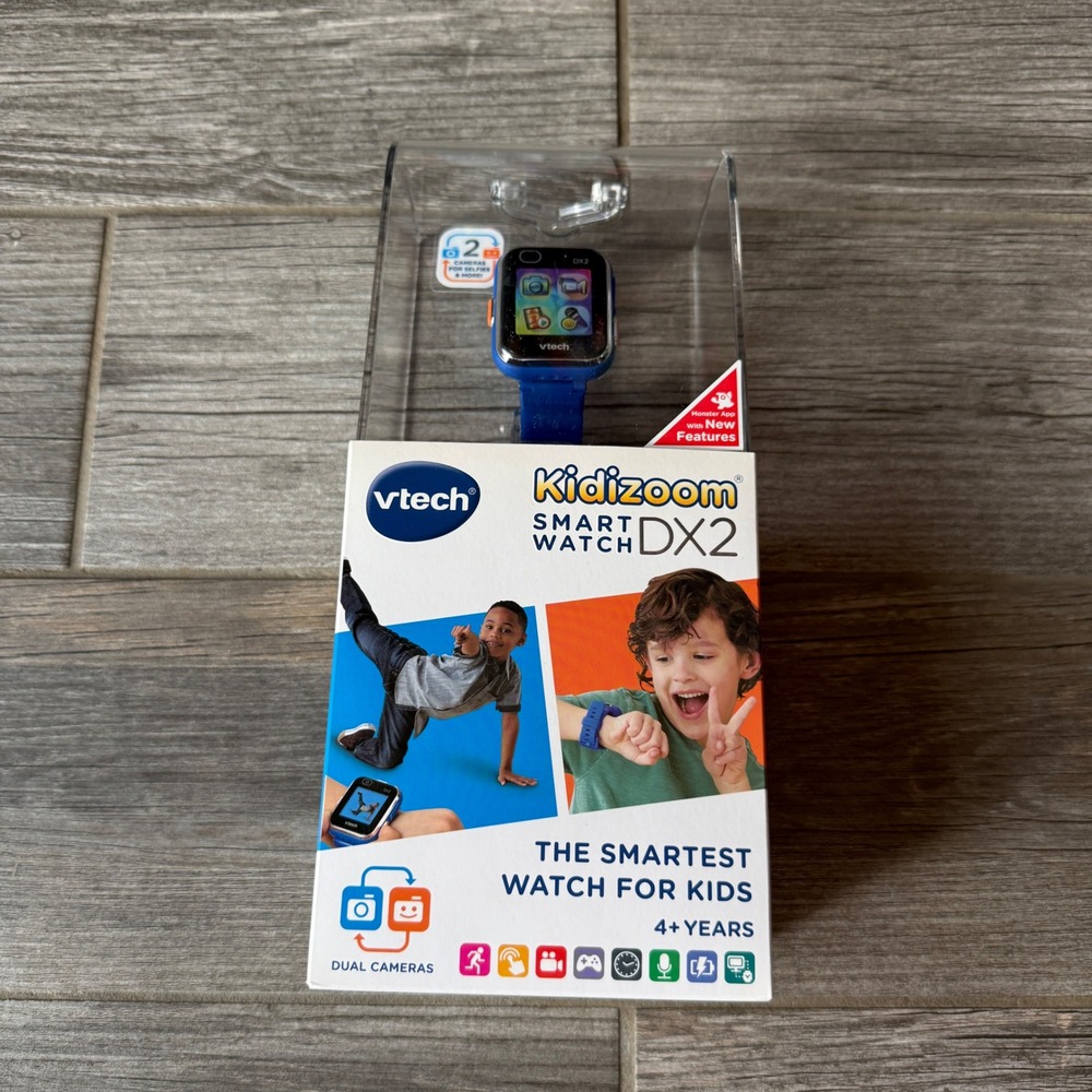 NEW VTech Kidizoom Smart Watch‎ DX2 Kids Blue Dual Cameras Factory Sealed